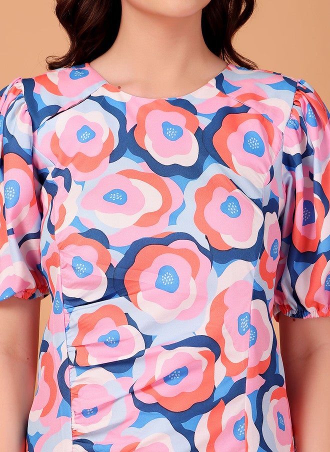 CUKOO Print Georgette A-Line Dress - Image 2